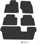 Kilimėliai QuiltyMats MERCEDES-BENZ GL-class X164 2006-2012 (I, II ir III eilė, 6 vnt.), Juodas-Juodas /11-MAX2