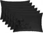 Pagalvėlės užvalkalas 6 pcs HEERLEN Juoda 40 x 60 cm Flanelė