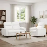 Sofa Sofos komplektas 2 vnt. Balta Audinys