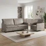 Sofa Sofos komplektas 2 vnt. &Scaron;viesiai pilka Dirbtinė zom&scaron;a
