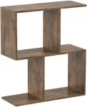Aosom S formos &scaron;oninis staliukas su 3 lygiais, 50 x 19,5 x 58 cm, kaimi&scaron;kos rudos spalvos