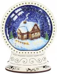 MP Studia Siuvinėjimo kryželiu rinkinys &bdquo;Sniego gaublys. Kaimo namelis&ldquo; 14x11x5 cm
