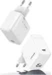 Įkroviklis jungiama į tinklą USAMS CC339 T76 45W GaN Fast Charger USB-C balta