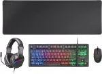 Mars Gaming žaidimų rinkinys su RGB klaviatūra, pele, ausinėmis ir XXL kilimėliu MCPRGB3PT
