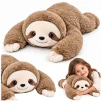 Lean Toys Plush Sloth Cuddly Toy &ndash; Long-Armed Brown 60cm
