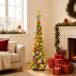 I&scaron;&scaron;okanti LED Kalėdų eglutė su žvaigžde vir&scaron;ūnėje 120 cm 50 LED