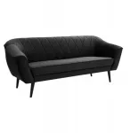 Fotelis Crofex Skandinavi&scaron;ka sofa Morena 3-vietė juoda Velvet sofa į svetainę biurą