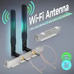 Bingfu Wifi 2.4ghz 5.8ghz 8dbi Rp-sma Male antena + Rg178 U.fl Ipx Ipex į Rp-sma Female kabelis + Pci lizdo dangtelis Wifi mar&scaron;rutizatoriui Wireless Mini Pci Express Pcie tinklo kortos adapteriui