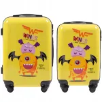 Kelioninis Wings 2 kietų vaiki&scaron;kų lagaminų rinkinys, rankinis bagažas Monster S+xs