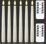 Led Žvakės su Laikmačiu, Dramblio Kaulo Spalvos, 6 vnt.