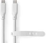 Nedis Usb kabelis | Usb 3.2 Gen 2 | Usb-c&trade; ki&scaron;tukas | Usb-c&trade; ki&scaron;tukas | 240 W | 8k @ 30hz | 20 Gbps | Nikeliuotas | 1.00 m | Apvalus | Silikoninis | Baltas | Dėžutė