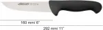 Arcos Series 2900 mėsininko peilis, skirtas kepsniams - nitrum nerūdijančio plieno a&scaron;menys 160 mm (6,30 colio) - polipropileno rankena, juoda spalva