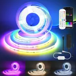 5 m wifi intelligent cob rgbww+ic &scaron;iltai balta + dinaminės spalvos 24 v led juosta girlianda 784led/m 3920 led led juostos &scaron;viestuvas veikia su google home assistant/alexa