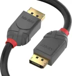 Lindy 36484 Displayport 1.2 kabelis, Anthra Line, pilkas, 5m