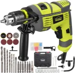 Smūginis gręžtuvas, 710w elektrinis laidinis smūginis gręžtuvas, 13 mm metalinis griebtuvas, 0-3300 aps./min., galingas reguliuojamo greičio gręžtuvas plieno gręžimui