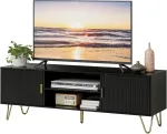 TV staliukas Tv spintelė su durelėmis, 137 cm, juoda