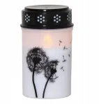 Carbaline Star Trading Led žvakė Dandelion balta 12cm 2500h su baterijomis Ip44