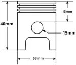 Other CILINDRAS ATV 200 AC 62,3 mm KAI&Scaron;TIS 15 mm JN1P63QMK-3D &Scaron;ARVAS
