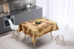 Le Jardin du Lin virtuvinė dekoratyvinė staltiesė rudos spalvos 140 x 140 cm - sukurta ir pagaminta Turkijoje