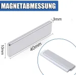 8 stiprių magnetų rinkinys, 40 x 10 x 3 mm, stačiakampiai neodimio magnetai, ypač stiprūs magnetai, lipnūs, stiprūs maži apvalūs magnetai magnetinei lentai, &scaron;aldytuvui, baltajai lentai, skelbimų lentai