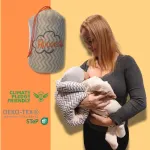 Ruguies - Ergonomi&scaron;kas maitinimo pagalvė naujagimiams + antirefliuksinė pagalvė kūdikio galvai 45&deg; kampu maitinant krūtimi arba buteliuku - ne&scaron;iojama - Oeko Tex