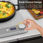 Viryklė Amzchef vienvietė indukcinė kaitlentė, indukcinė kaitlentė 1 plok&scaron;tė su plonu dizainu, elektroninė sukamoji rankenėlė, 5 automatiniai režimai, 10 galios ir temperatūros lygių, laikmačio jungiklis, 2000 W, sidabrinė