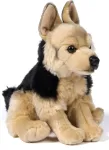 Uni-toys - vokiečių aviganis, sėdintis - 27 cm (auk&scaron;tis) - pliu&scaron;inis &scaron;uo - pliu&scaron;inis žaislas, mink&scaron;tas žaislas