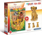 Clementoni, SuperColor, Liūtas karalius 3D, Dėlionė, Unisex, 6+ metai, 104 dalys