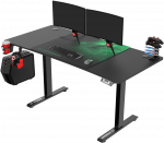 Reguliuojamo auk&scaron;čio žaidimų stalas Ultradesk LEVEL V2, 140 x 68 cm, Juodos/žalios spalvos