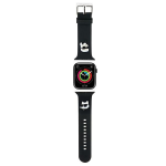 Apyrankė Apple Watch 4 / 5 / 6 / 7 / 8 / SE (38 / 40 / 41 MM) Karl Lagerfeld 3D Rubber Karl&Choupette Heads (KLAWMSLKCNK) juodos spalvos