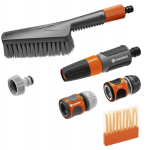 Gardena "Cleansystem" plovimo komplektas su &scaron;epečiu "Soft" S, plovimo &scaron;ampūno lazdelėmis ir jungtimis