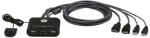 ATEN 2 prievadų USB FHD HDMI kabelis KVM komutatorius, 1920 x 1200 pikselių, &bdquo;Full HD&ldquo;, 1,518 W, juodas