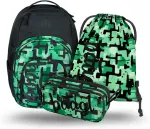 Baagl ergonomi&scaron;kas mokyklinės kuprinės rinkinys Coolmate, 35 l, su termoki&scaron;ene, žalias, 3 dalių