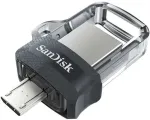 Sandisk Ultra Dual m3.0 USB flash drive 64 GB USB Type-A / Micro-USB 3.2 Gen 1 (3.1 Gen 1) Juodas,Sidabrinis,Transparent