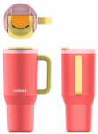 Thermal mug with telescopic straw Kambukka Rio Tumbler 950ml Rožinė Papaya
