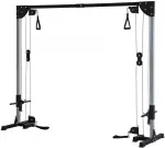 SPORTNOW kabelių treniruoklis namams, svoriai iki 50 kg kiekvienoje pusėje, kabelių stotis su rankenomis, laisvai pastatomas kabelių bok&scaron;tas treniruotėms namuose, 245 x 207 cm