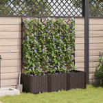 Sodo vazonas 3 pcs Ruda 120 x 40 x 143 cm Plastmasė