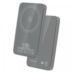Blavec Power Bank 5000mAh BJ-04 Ultra Slim 7,8mm - Type C - 22,5W magnetic Magsafe 3 in 1 (PBBJ04-MC5G) pilkos spalvos