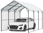 Metalinis stoginė, 3x4.5x3.15m sunkiasvorė automobilių pastogė, lauko garažas valtims, atspari oro sąlygoms automobilių apsauga