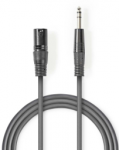 &bdquo;Nedis&ldquo; subalansuotas garso kabelis XLR 3 kontaktų (M) - 6,35 mm lizdas (M) 1,50 m, tamsus pjūklo dantų ra&scaron;tas