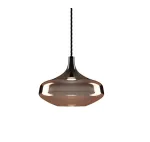 7W LED pakabinamas &scaron;viestuvas NOSTALGIA LARGE, juodu korpusu/bronzos sp. stiklas, 2700K, dimeriuojamas