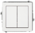 Karlik Elektrotechnik 25DWP-44.1 DECO 25DWP-44.1 NO jungiklio mechanizmas (du mygtukai be piktogramų, bendras maitinimo &scaron;altinis), matinė balta 25DWP-44.1