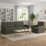 Sofa Sofos komplektas 2 vnt. &Scaron;viesiai pilka Kordūrinis audinys