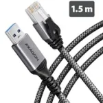 AXAGON ADE-AM15 USB-A Gigabit Ethernet adapteris su integruotu CAT6 RJ-45 tinklo kabeliu (1,5 m), Asix AX88179B