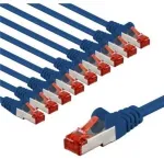 Goobay CAT 6 kabelis krosowy, S/FTP (PiMF), 1 m, mėlyna, komplektas 10 - Długość kabla 1 m