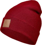 Occulto unisex žieminė megzta akrilo kepurė su odine etikete Beanie
