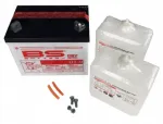 Akumuliatorius SU RŪG&Scaron;TIES ELEKTROLITU 12V 24Ah De&scaron;inėje PLIUSAS 196 mm x 131 mm x 184 mm sausai įkrautas