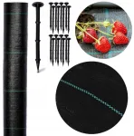 Piktžolių plėvelė 70 g/m&sup2;, 1.1 x 50 m, 50 smeigtukų, agroplėvelė, daržo danga, sodo plėvelė, žemės danga