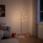 Beržinė Kalėdų eglutė Balta 22 x 22 x 120 cm Plastmasė 174 LED