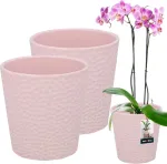 Kotarbau&reg; gėlių vazonų rinkinys, 2 vnt., rožinės spalvos, glazūruoti, skersmuo 9,5 cm, auk&scaron;tis: 11 cm, keraminis vazonas orchidėjoms, modernus, skirtas kambarinėms gėlėms